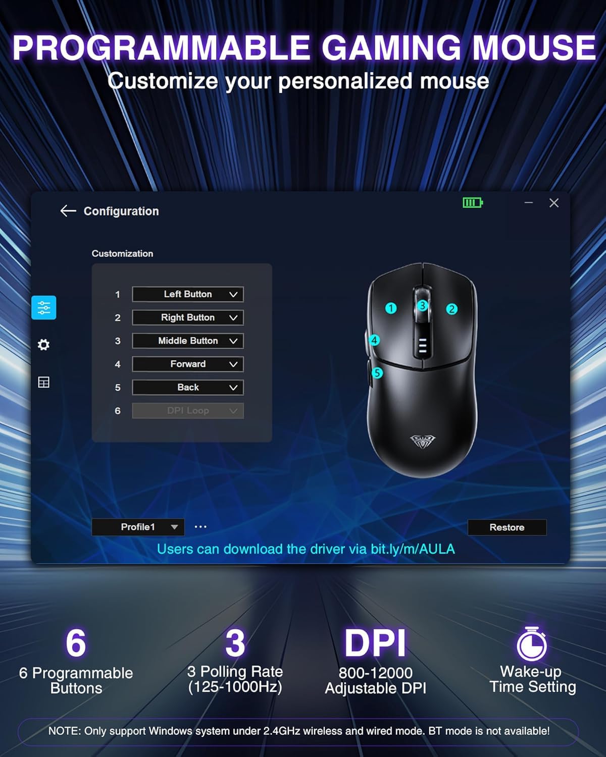 aula-sc580-gaming-maus-schwarz-kabellos-12000-dpi image 5
