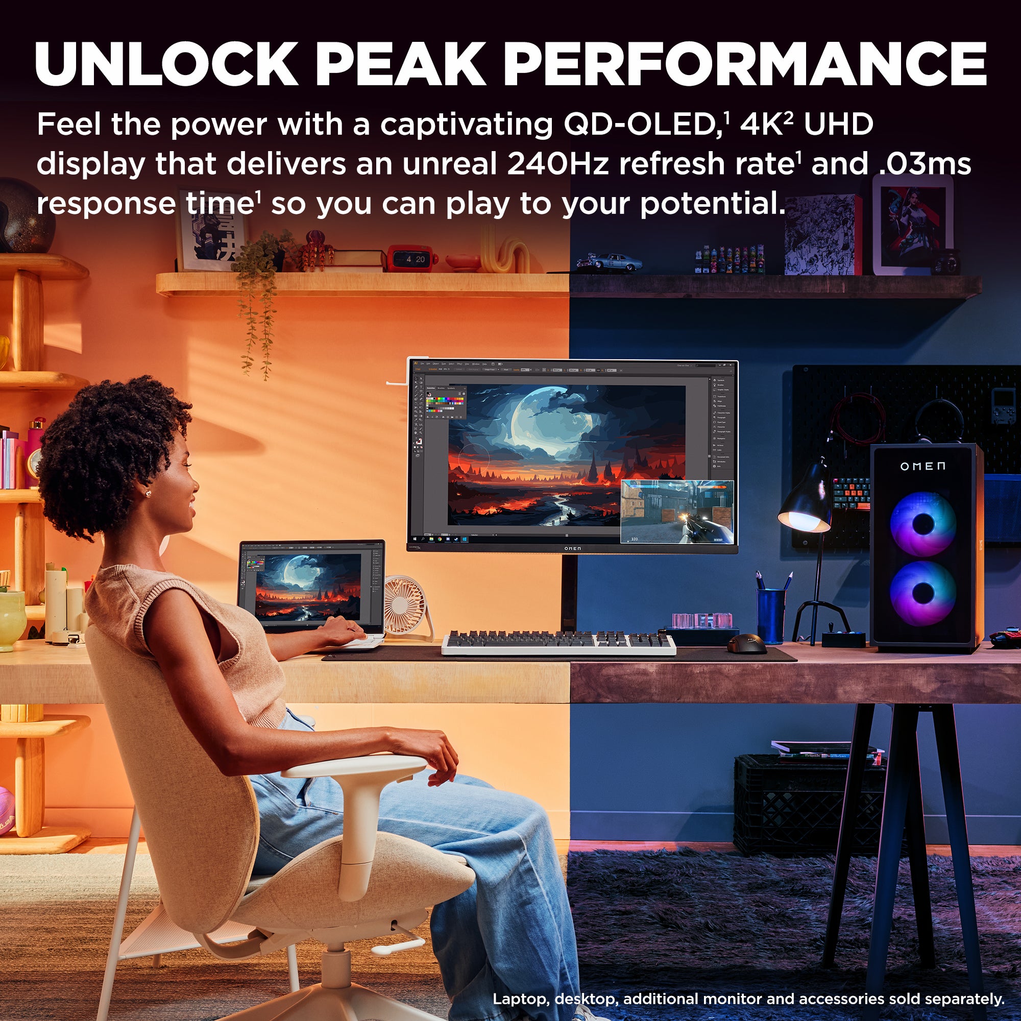 omen-transcend-32-oled-gaming-monitor-4k-240hz-schwarz image 2