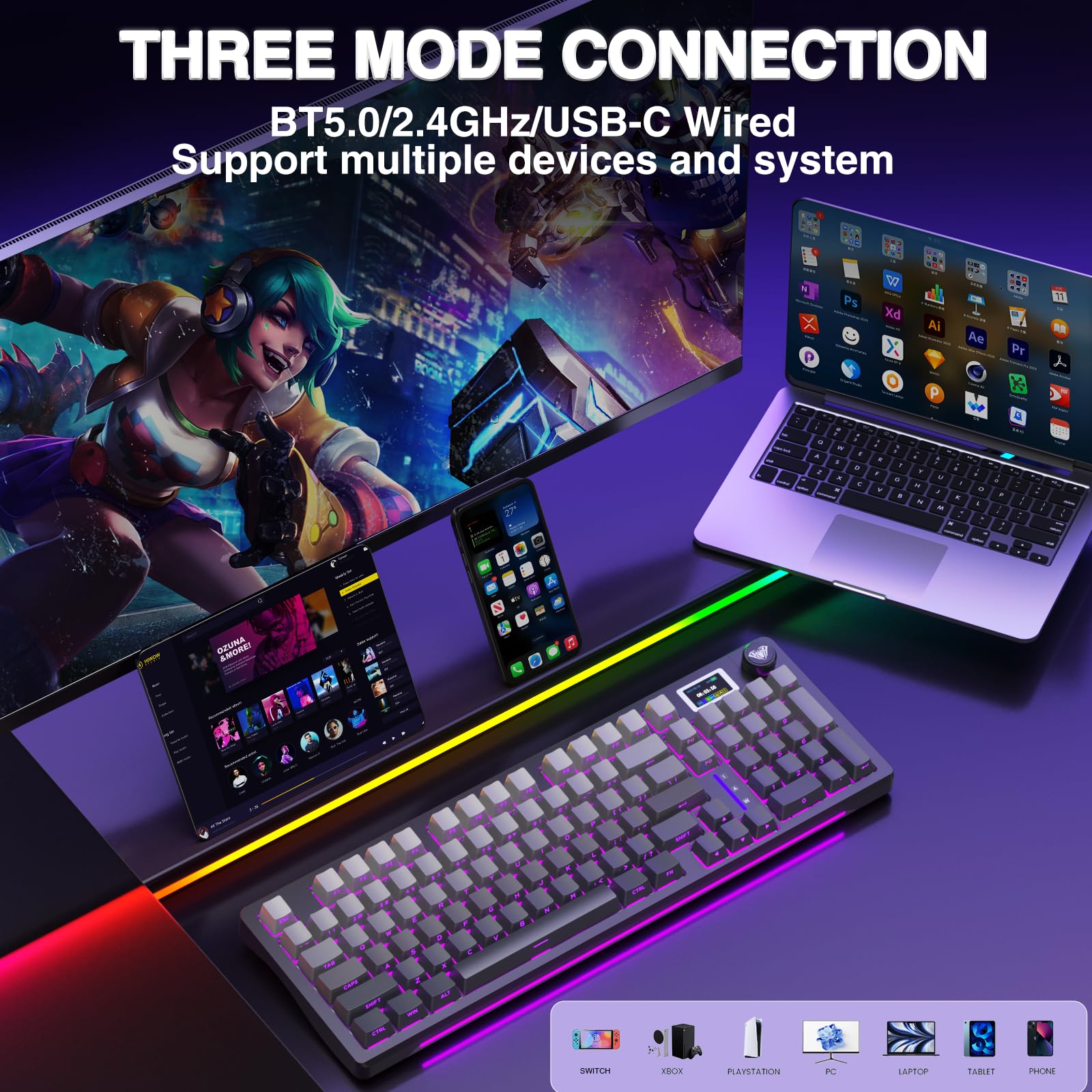 aula-s98-pro-mechanische-tastatur-kabellos-schwarz-rgb image 2