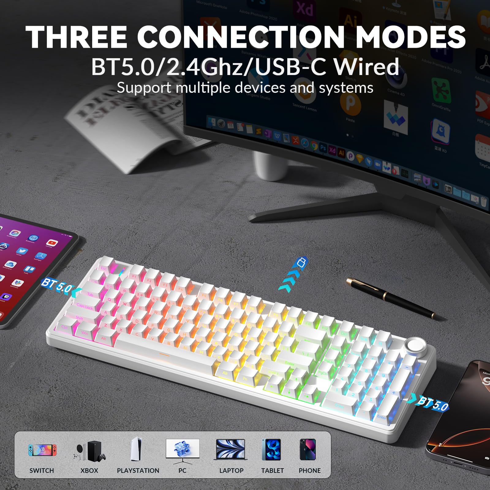 aula-f99-pro-mechanical-keyboard-gaming-tastatur-wei-wireless image 3