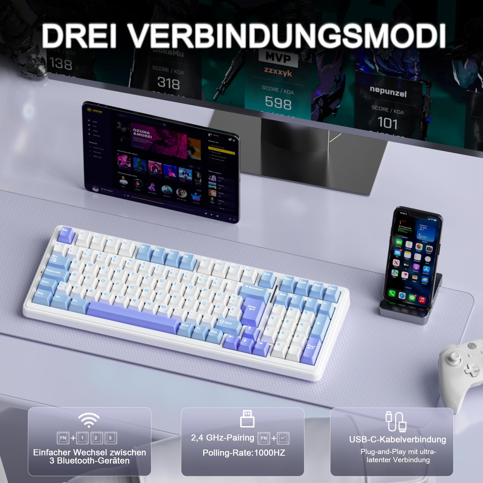 aula-f99-mechanische-tastatur-qwertz-rgb-blau-violett-hot image 3