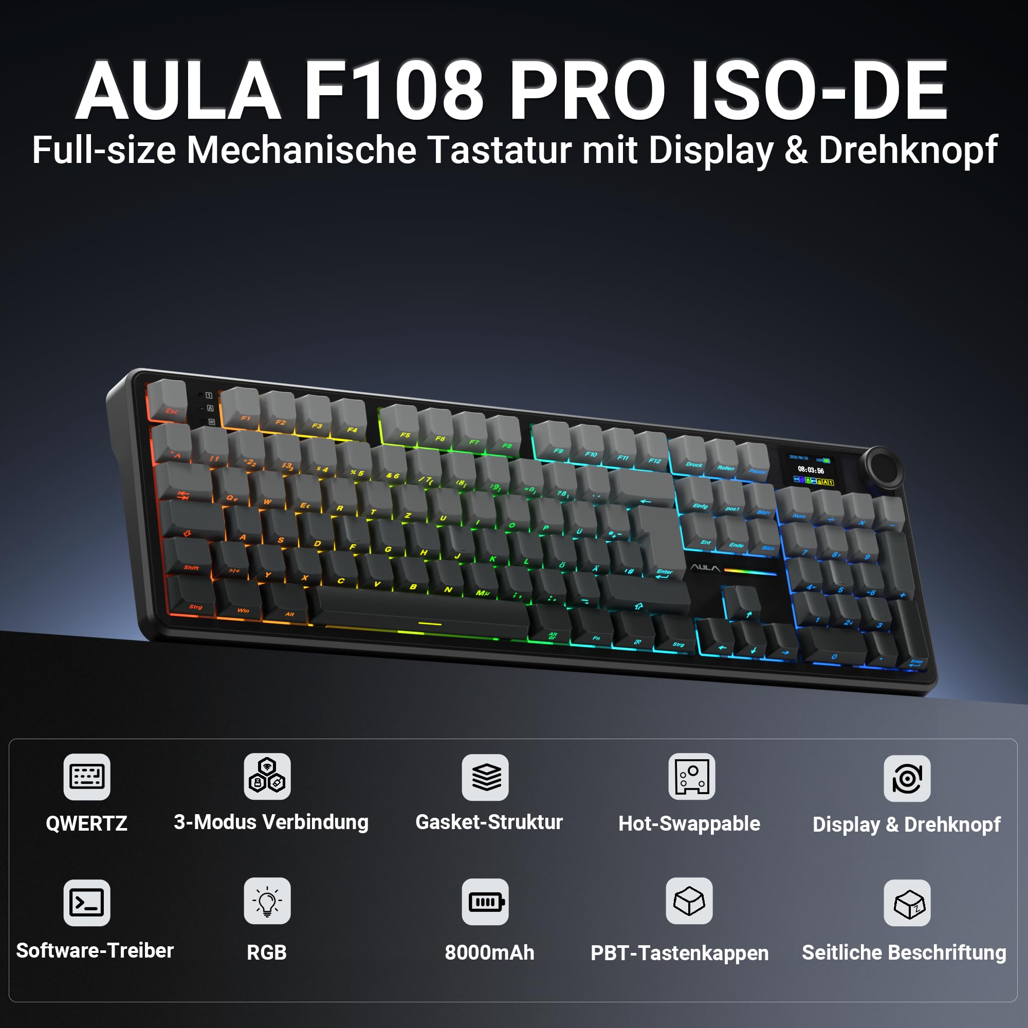 aula-f108-pro-mechanische-tastatur-qwertz-grau-rgb image 2
