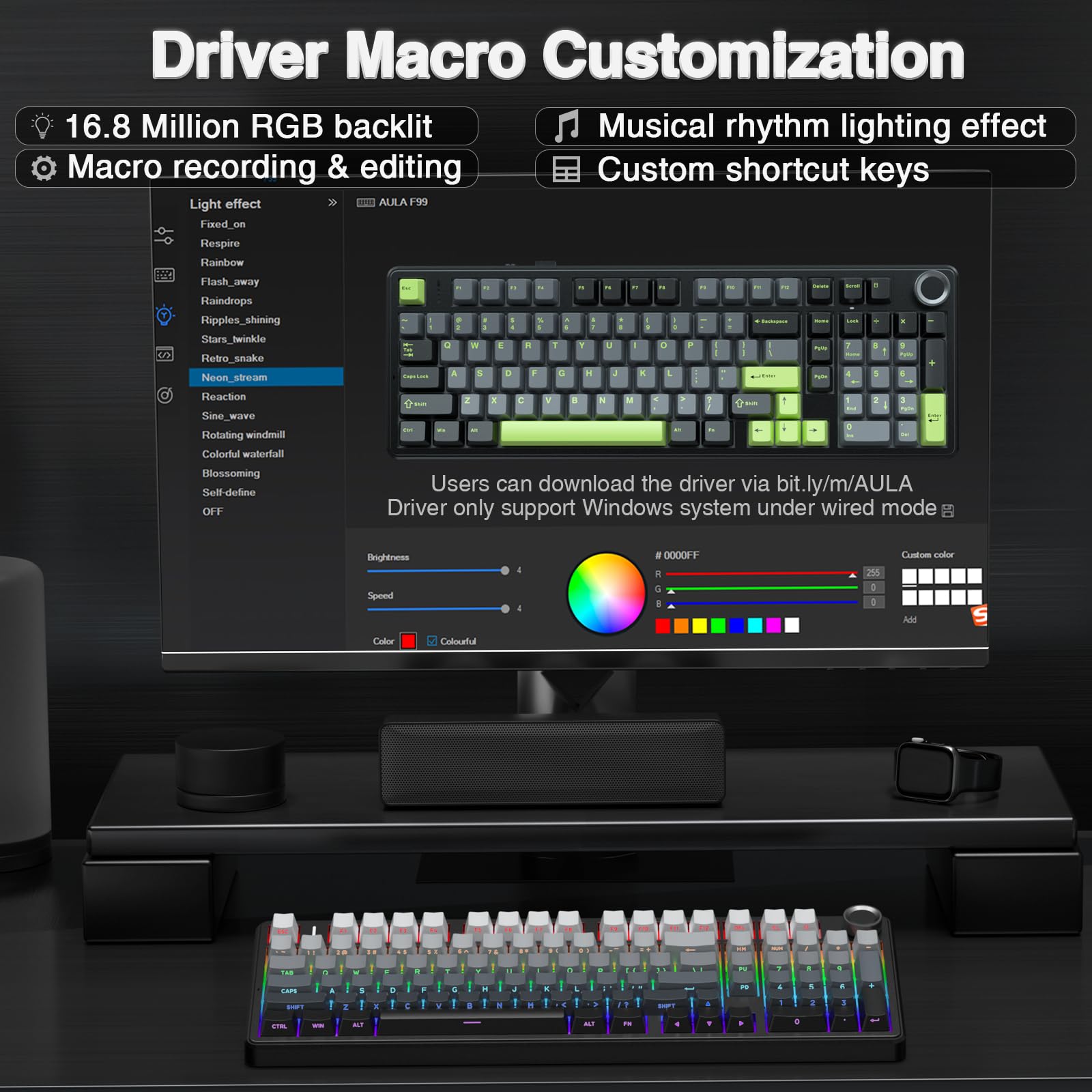 aula-f99-pro-tastatur-mechanisch-wireless-farbverlauf-schwarz image 6