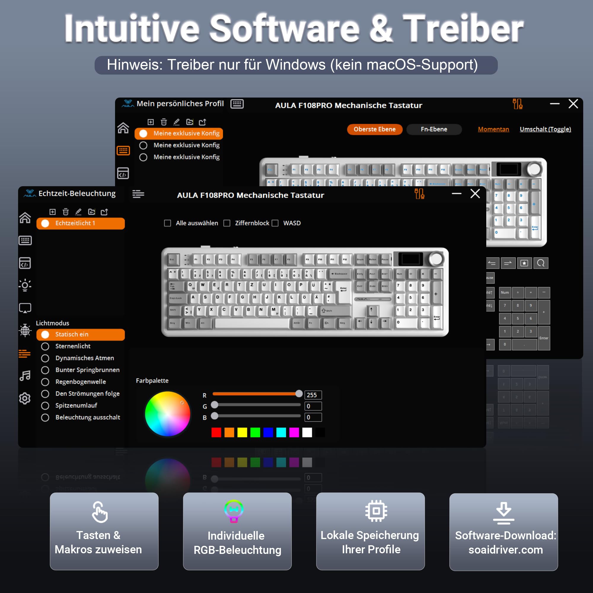 aula-f108-pro-mechanische-tastatur-qwertz-grau-rgb image 7