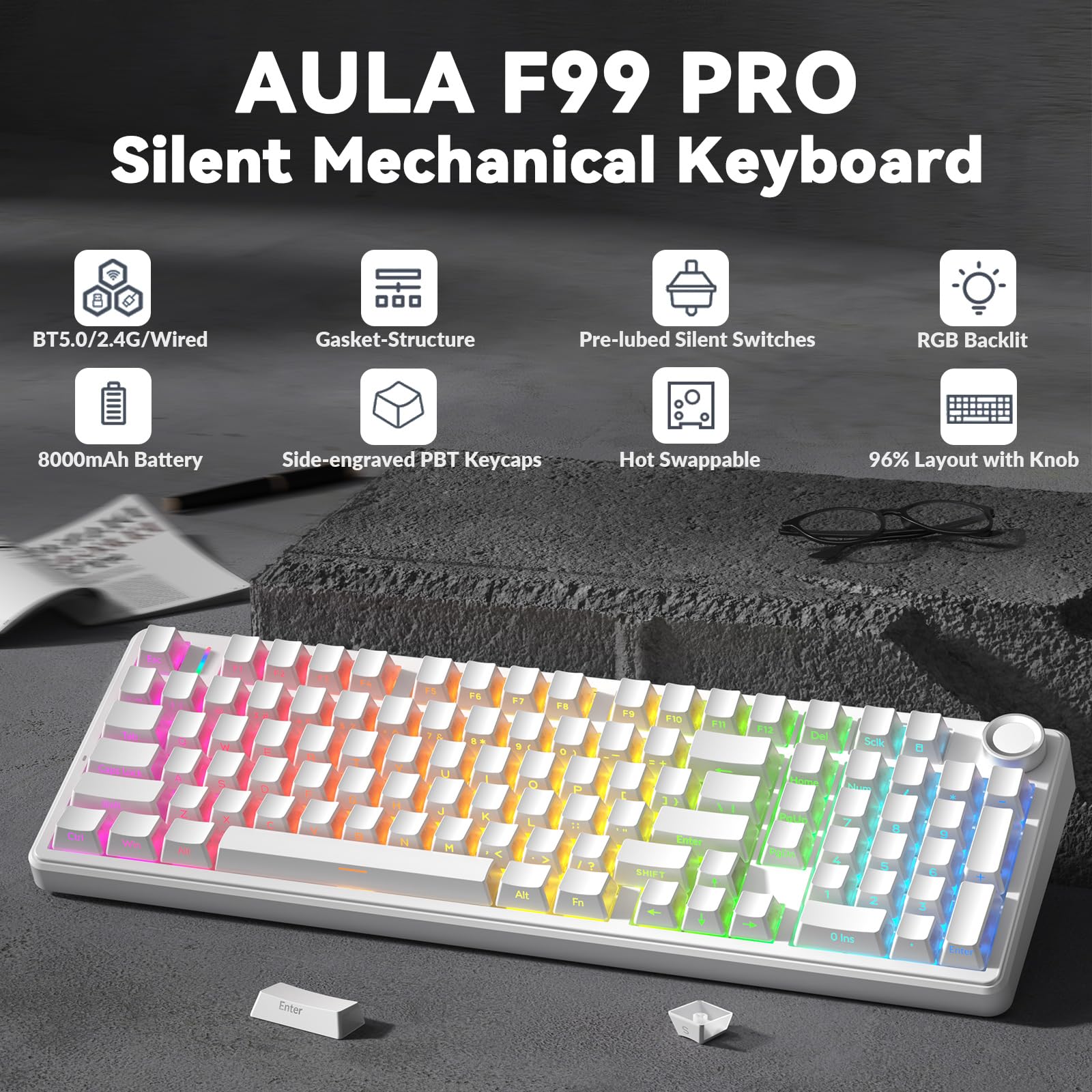 aula-f99-pro-mechanical-keyboard-gaming-tastatur-wei-wireless image 2